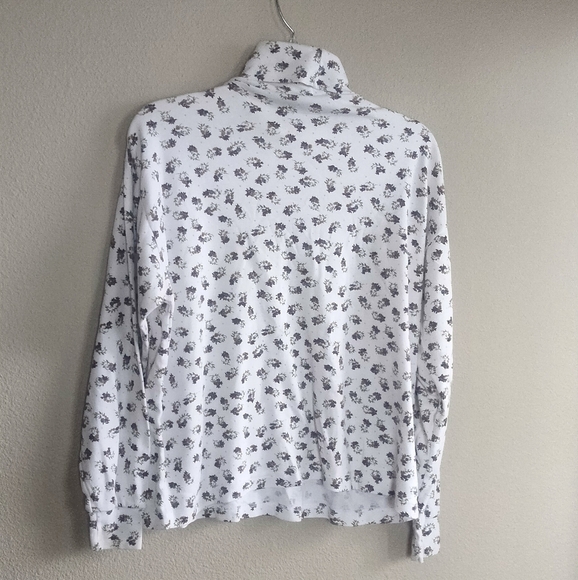 American Weekend Size Medium Floral Print Turtleneck Long Sleeve Top - Picture 6 of 6